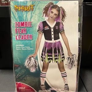 Spirit Zombie Fear Leader Girl's Halloween Dress Up Costume Size M 8-10 NEW